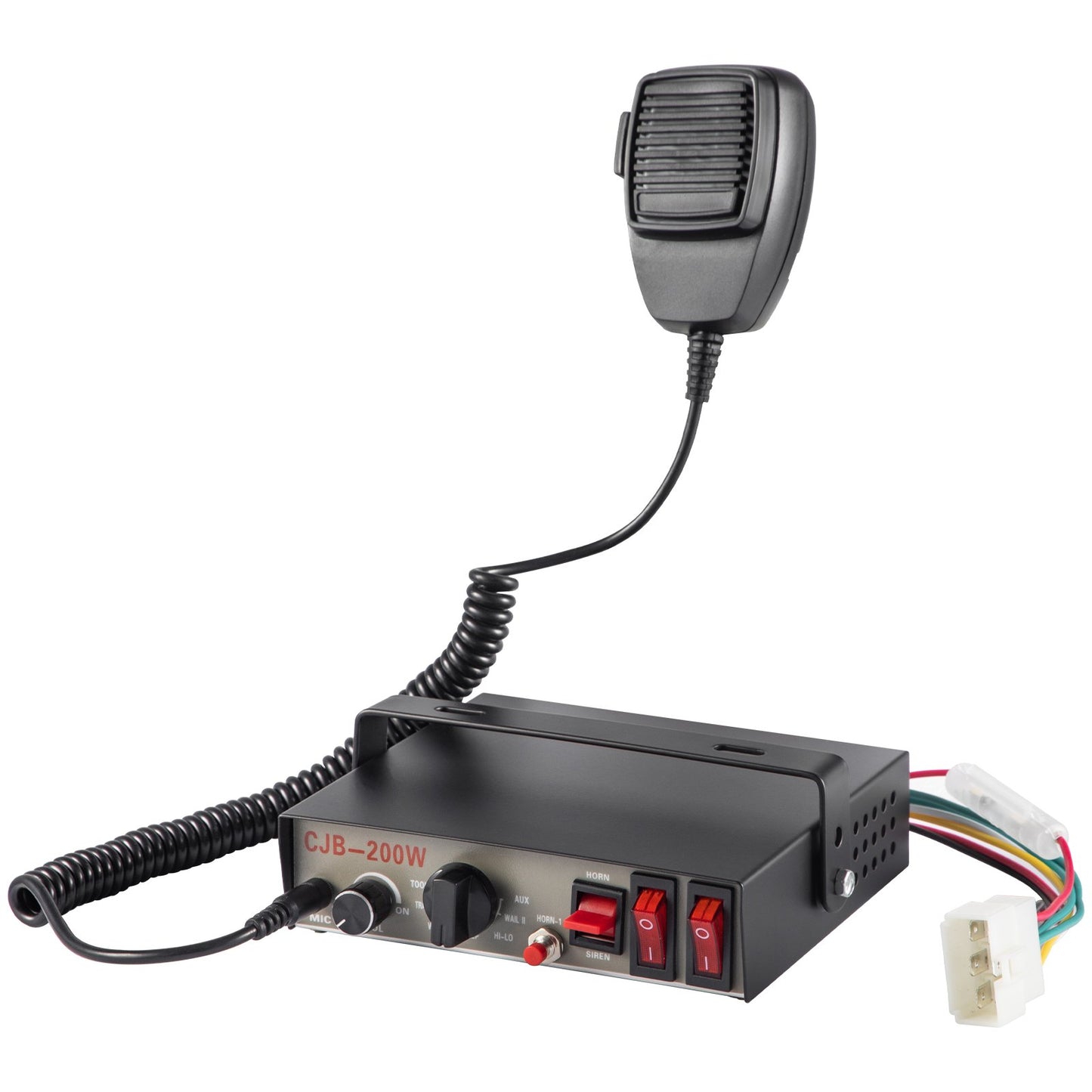 200W Car Warning Alarm Vehicle 7 Sound Loud Warning Alarm Kit MIC System Emergency Fire Siren PA Speaker