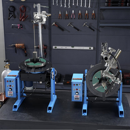Rotary Welding Positioner 30KG, 0-90° Welding Positioning Turntable Table 1-12RPM 80W, with 12.4 Inch 3-Jaw Lathe Chuck & Welding Torch Stand Holder for Cutting, Grinding, Assembly, Testing