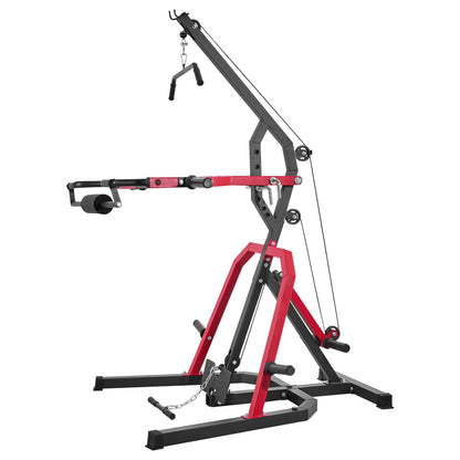 Heimfitnessgerät, Leverage Gym mit 2:1-Übersetzung LAT Low Row System, Krafttrainingsgerät für Kniebeugen, Kreuzheben, Bankdrücken und Bizepscurls, Heimfitnessgerät, verstellbare Ganzkörper-Trainingsstation