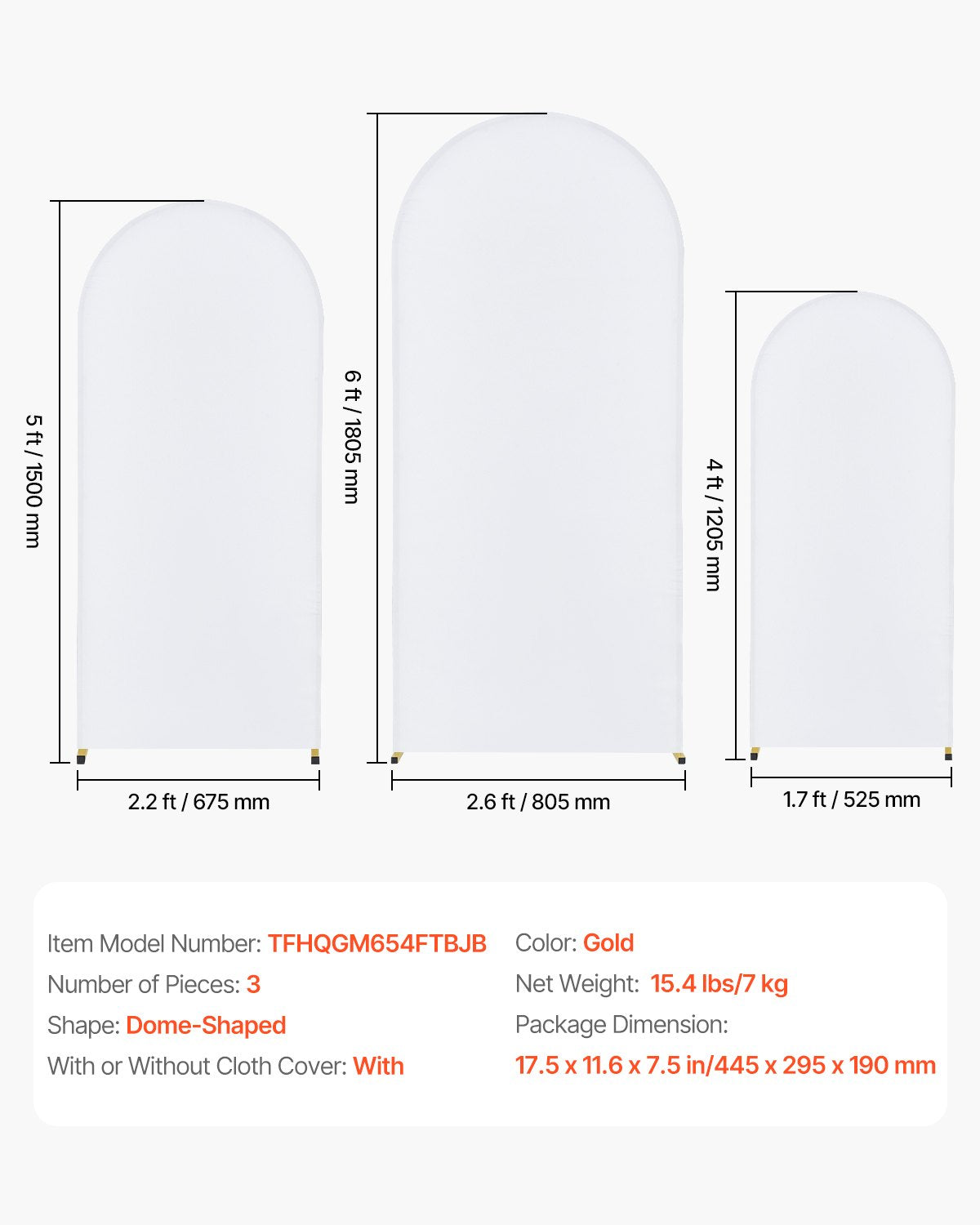 Hochzeitsbogen-Hintergrundständer, 3er-Set, stabiler Metallständer mit Kofferverbindung und Querverstrebung, einfach aufzubauender goldener Ständer mit hochwertigem Gaze-Gewebe, ideal für Geburtstage, Feiern und Feiertage