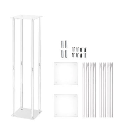 2 Stück 80 cm hohe Blumenständer für Hochzeiten, mit Acryllaminat, Acrylvasensäulen, geometrische Tischdekorationsständer, Blumenständer für T-Bühnen, Empfänge, Partydekoration, Zuhause