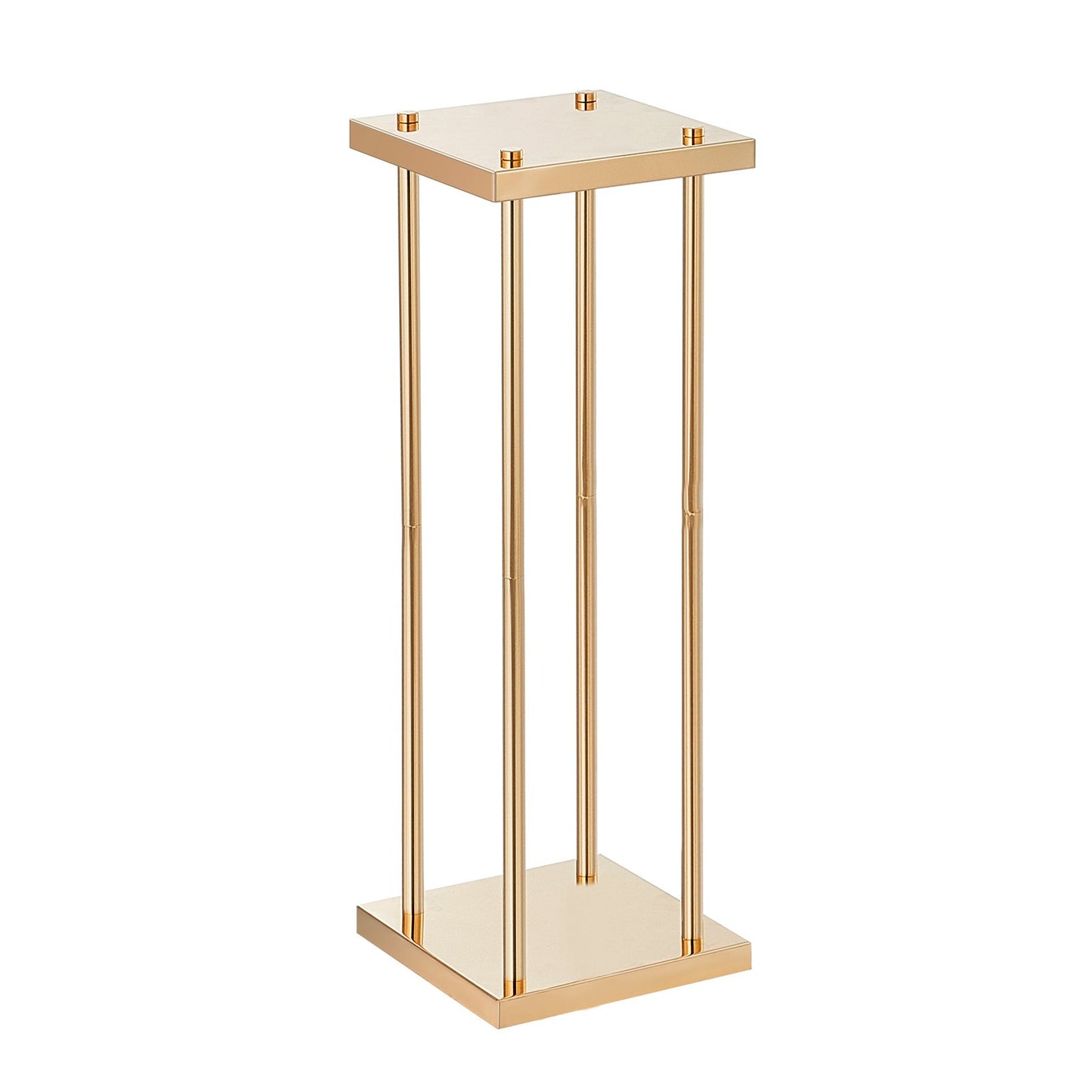 4-teiliges Set goldener Metallsäulen-Blumenständer für Hochzeiten, 80 cm hoch, mit Metalllaminat, geometrische Vasenständer für Tischdekorationen, zylindrische Blumenständer für Veranstaltungen, Empfänge und Partys