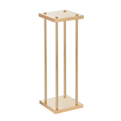 4-teiliges Set goldener Metallsäulen-Blumenständer für Hochzeiten, 80 cm hoch, mit Metalllaminat, geometrische Vasenständer für Tischdekorationen, zylindrische Blumenständer für Veranstaltungen, Empfänge und Partys