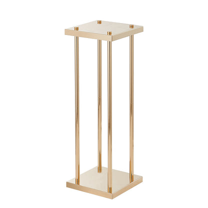 4-teiliges Set goldener Metallsäulen-Blumenständer für Hochzeiten, 60 cm hoch, mit Metalllaminat, geometrische Vasenständer für Tischdekorationen, zylindrische Blumenständer für Veranstaltungen, Empfänge und Partys