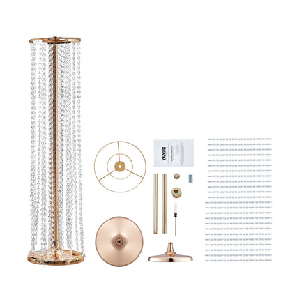 2 Stück 90 cm hohe Kristall-Blumenständer für Hochzeiten, luxuriöse Tischdekorationen, Blumenvasen aus Kristall und Metall, perfekt für Bühne, Hochzeitsfeier, Zeremonie, Dinner, Event, Hotel und Heimdekoration