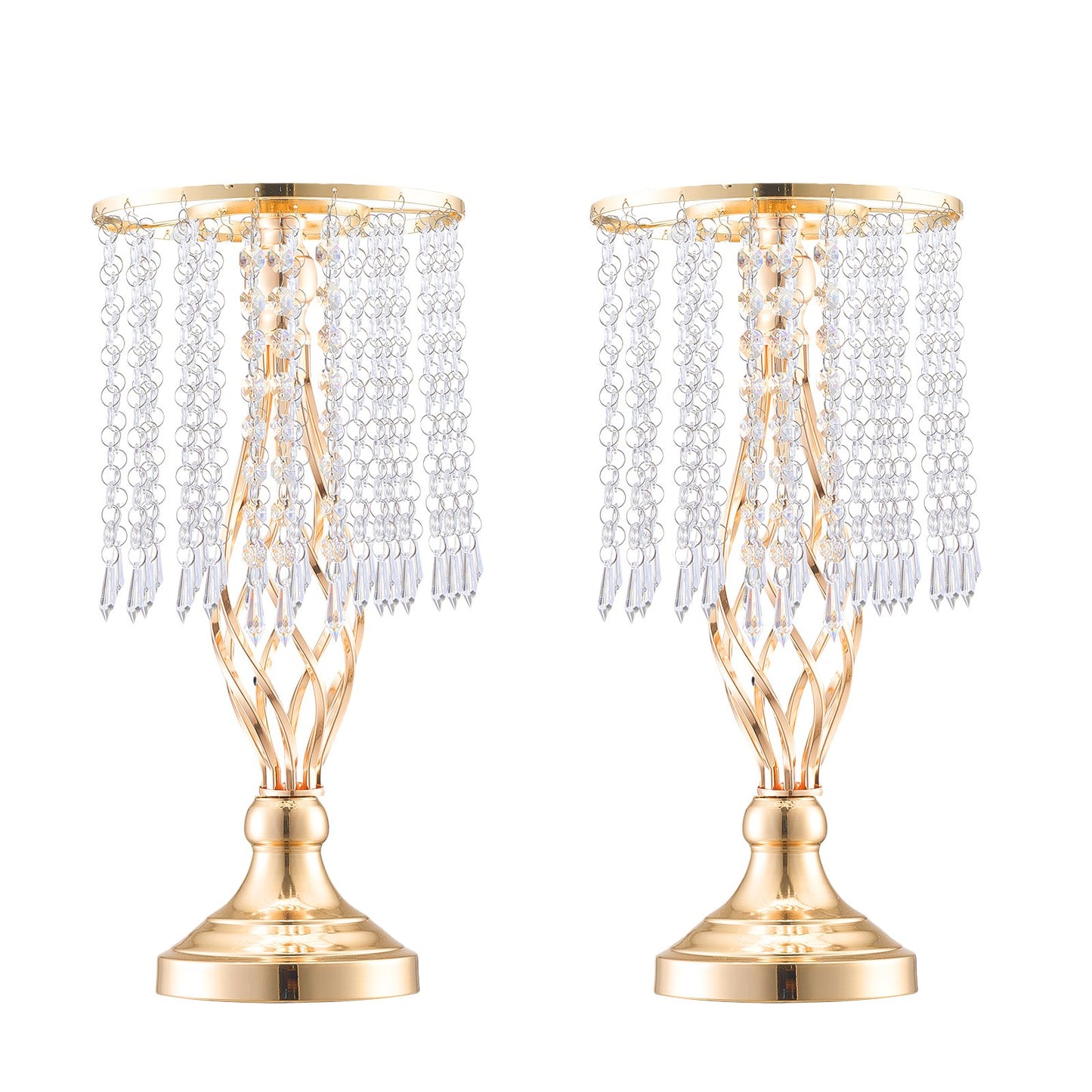 20 Stück 43 cm hohe Kristall-Blumenständer für Hochzeiten, Metallvasen für Tischdekorationen, goldene Blumenhalter und Blumenständer für Hochzeitsdinner, Feiern, Zeremonien und Geburtstagsveranstaltungen