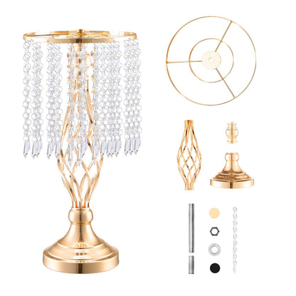 20 Stück 43 cm hohe Kristall-Blumenständer für Hochzeiten, Metallvasen für Tischdekorationen, goldene Blumenhalter und Blumenständer für Hochzeitsdinner, Feiern, Zeremonien und Geburtstagsveranstaltungen