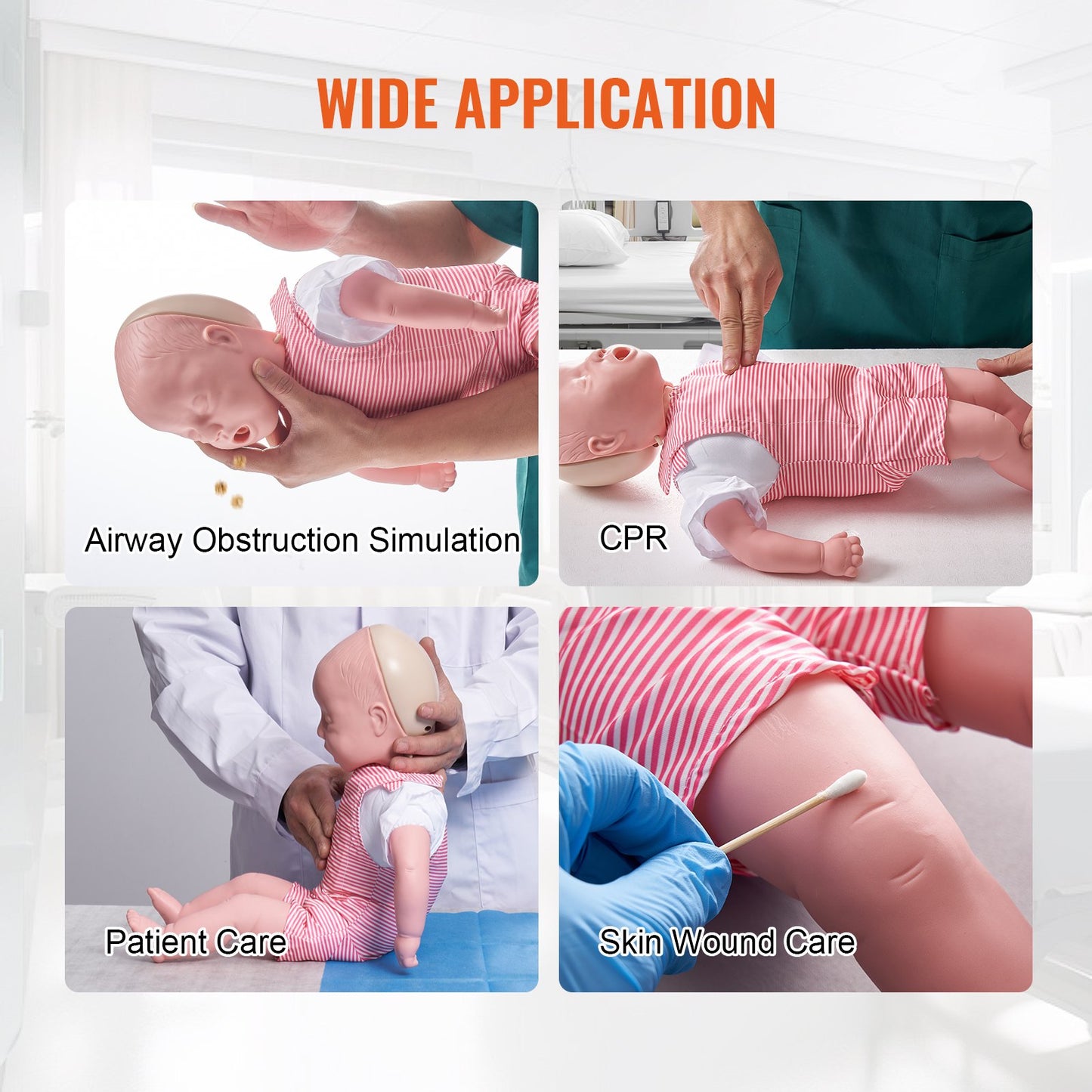 Infant CPR Training Manikin, Heimlich Maneuver and Cardiopulmonary Resuscitation (CPR) Practice, Professional Infant Airway Obstruction Training Manikin, Baby Infarction Model for Education