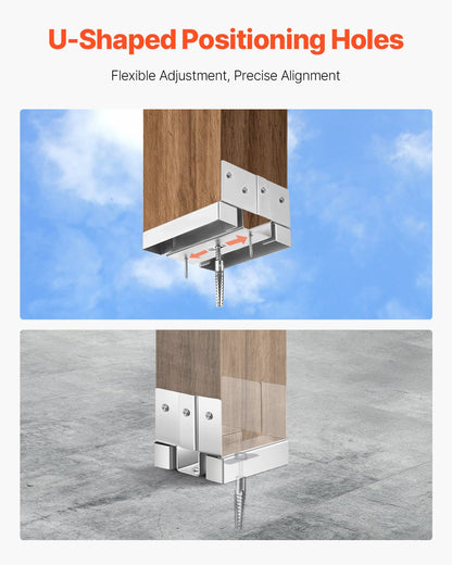 4x4 Post Base 10 Pcs, Inner Size 3.53x3.56inch/89.6x90.5mm Concrete Post Anchor, Heavy-Duty Zinc-Plated Carbon Steel Posts Brackets with 1 Inch Standoff Elevation, for Concrete Pergolas Patios