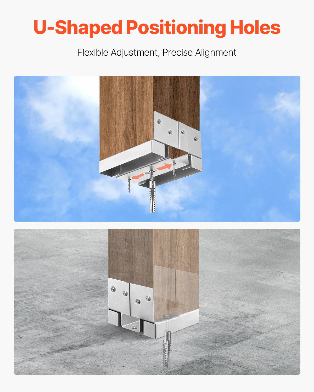 6x6 Post Base 10 Pcs, Inner Size 5.49x5.57inch/139.5x141.5mm Concrete Post Anchor, Heavy-Duty Zinc-Plated Carbon Steel Posts Brackets with 1 Inch Standoff Elevation, for Concrete Pergolas Patio