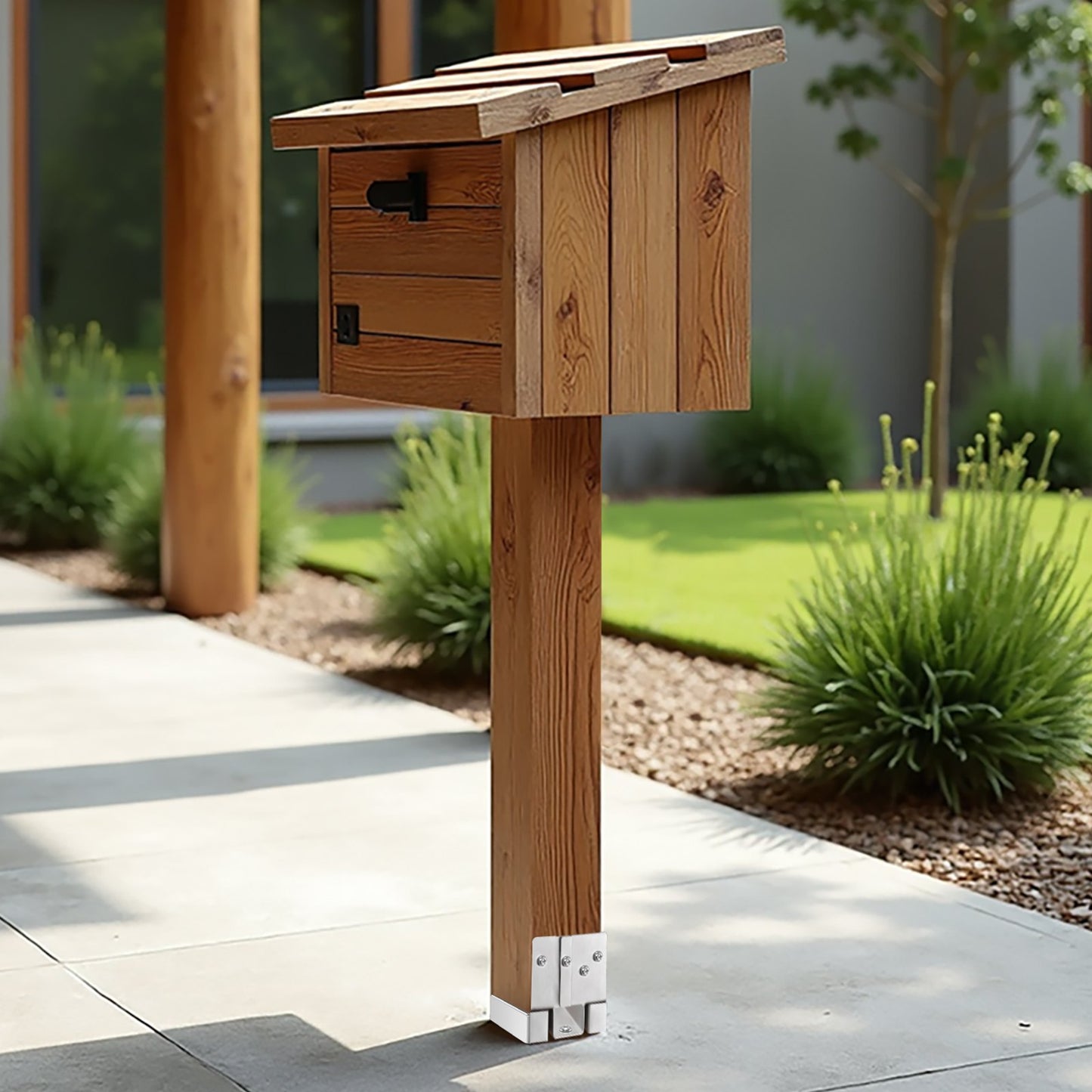 6x6 Post Base 10 Pcs, Inner Size 5.49x5.57inch/139.5x141.5mm Concrete Post Anchor, Heavy-Duty Zinc-Plated Carbon Steel Posts Brackets with 1 Inch Standoff Elevation, for Concrete Pergolas Patio