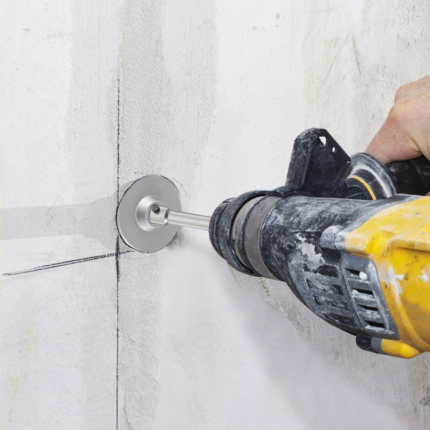 Concrete Hole Saw Kit, 30/40/65/80/100mm Drill Bit Set SDS Plus or SDS Max Shank Wall Hole Cutter with 11.8"/300 mm Connecting Rod for Brick, Concrete, Cement, Stone Wall, Masonry, Tile