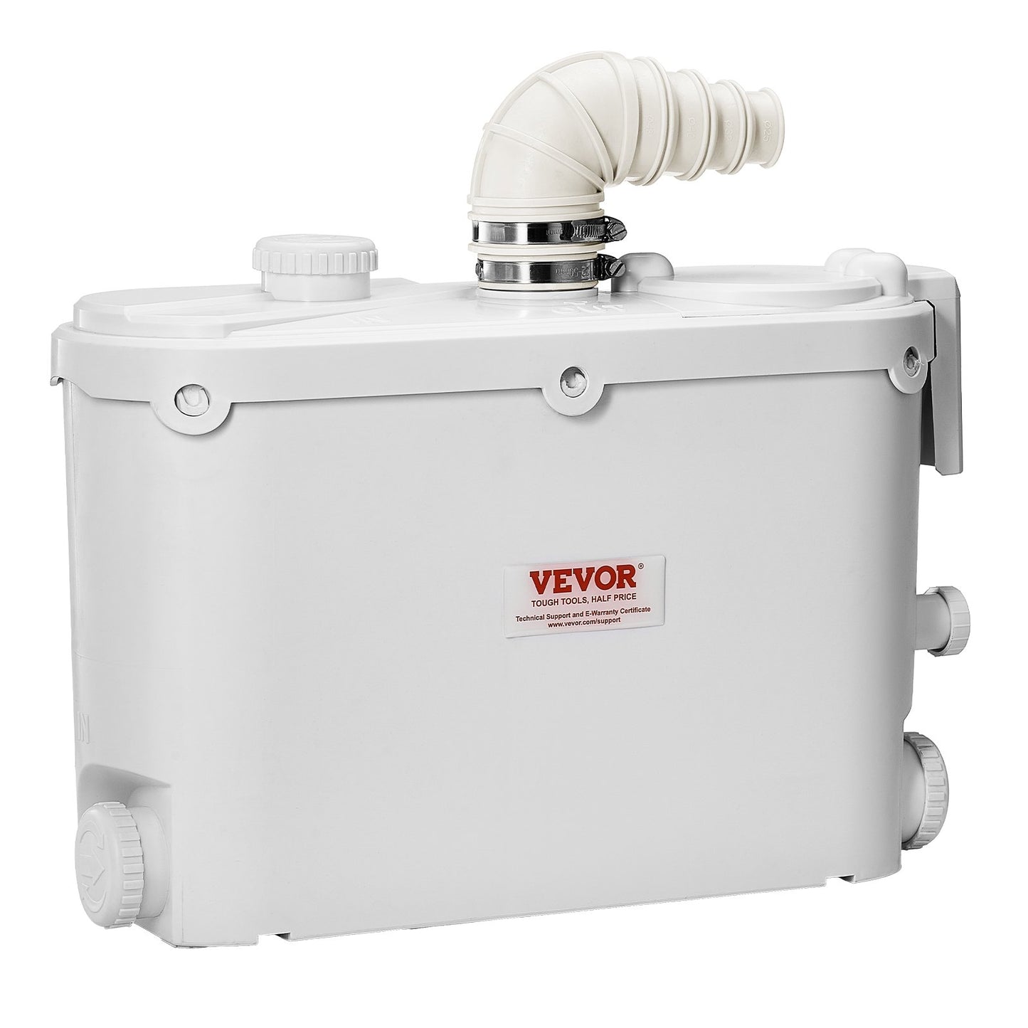 Fäkalienhebeanlage, 500 W, 110 l/min (29 GPM) Fördermenge, 8 m Förderhöhe, Fäkalienhebeanlage mit 4 Wasserzuläufen, Abwasserentsorgungs-Spülmaschine für Küche, Keller, Dusche, Waschbecken, Waschküche und Badewanne