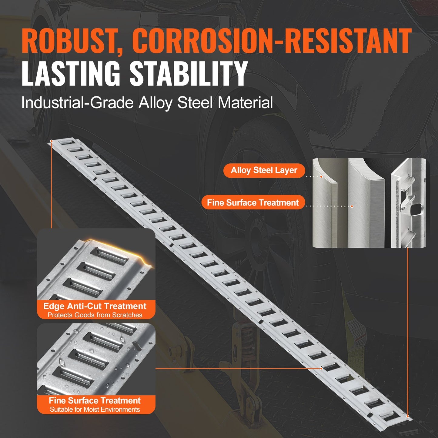 E-Schienen-Zurrschienen-Set, 24-teilig (1,5 m) bestehend aus 8 Stahlschienen, 8 O-Ring-Ankern und 8 Zurrösen mit D-Ring. Vielseitiges Befestigungsmaterial für Lasten, Motorräder und Fahrräder. Tragkraft: 907 kg.