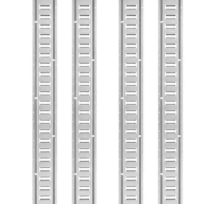 E-Schienen-Zurrschienen-Set, 24-teilig (1,5 m) bestehend aus 8 Stahlschienen, 8 O-Ring-Ankern und 8 Zurrösen mit D-Ring. Vielseitiges Befestigungsmaterial für Lasten, Motorräder und Fahrräder. Tragkraft: 907 kg.