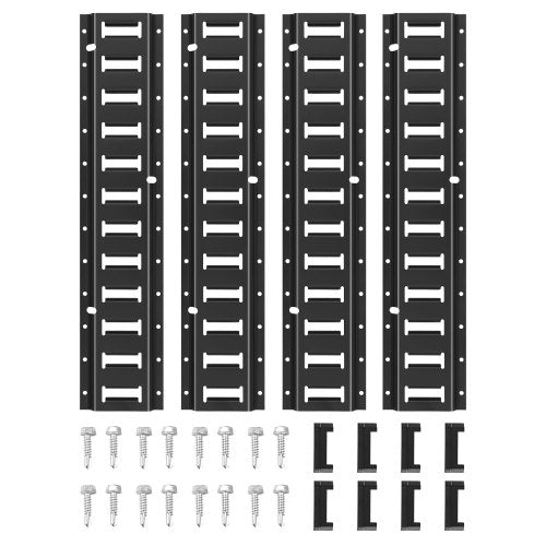 E-Track-Zurrschienen-Set, 2-Fuß-Stahlschienen, 4er-Pack, sichert Ladung und schwere Lasten bis zu 2000 lbs, robuste E-Track-Schienen mit Schrauben für Garagen, Transporter, Anhänger, Motorrad-Zurrgurte, ATV-Halterungen