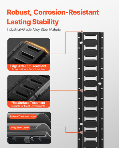 E-Track-Zurrschienen-Set, 2-Fuß-Stahlschienen, 4er-Pack, sichert Ladung und schwere Lasten bis zu 2000 lbs, robuste E-Track-Schienen mit Schrauben für Garagen, Transporter, Anhänger, Motorrad-Zurrgurte, ATV-Halterungen