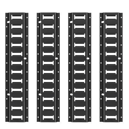 E-Track-Zurrschienen-Set, 2-Fuß-Stahlschienen, 4er-Pack, sichert Ladung und schwere Lasten bis zu 2000 lbs, robuste E-Track-Schienen mit Schrauben für Garagen, Transporter, Anhänger, Motorrad-Zurrgurte, ATV-Halterungen