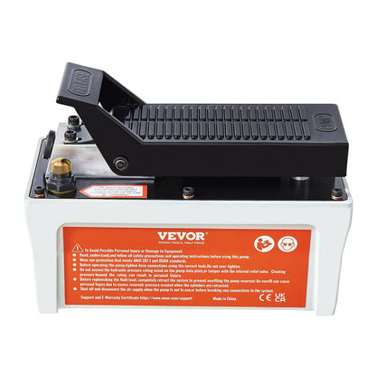 Air Hydraulic Pump, 6895 bar 1.9L Reservoir, NPT 10mm Oil Outlet, NPT 6.4 mm Inlet, 2m Pipe, Foot Actuated Hydraulic Pump Air Treadle for Auto Body Frame Machines and Pulling Post, Gray