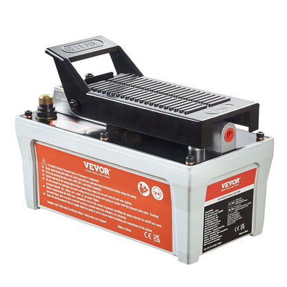 Air Hydraulic Pump, 6895 bar 1.9L Reservoir, NPT 10mm Oil Outlet, NPT 6.4 mm Inlet, 2m Pipe, Foot Actuated Hydraulic Pump Air Treadle for Auto Body Frame Machines and Pulling Post, Gray