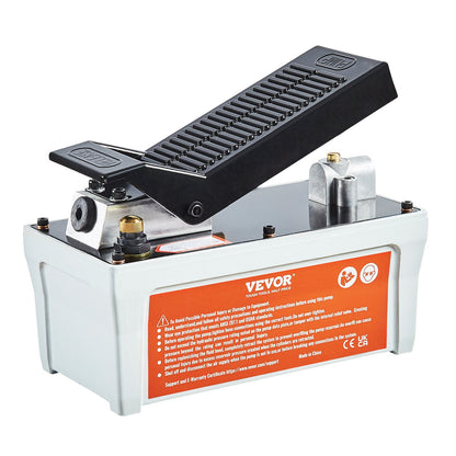 Air Hydraulic Pump, 6895 bar 1.9L Reservoir, NPT 10mm Oil Outlet, NPT 6.4 mm Inlet, 2m Pipe, Foot Actuated Hydraulic Pump Air Treadle for Auto Body Frame Machines and Pulling Post, Gray