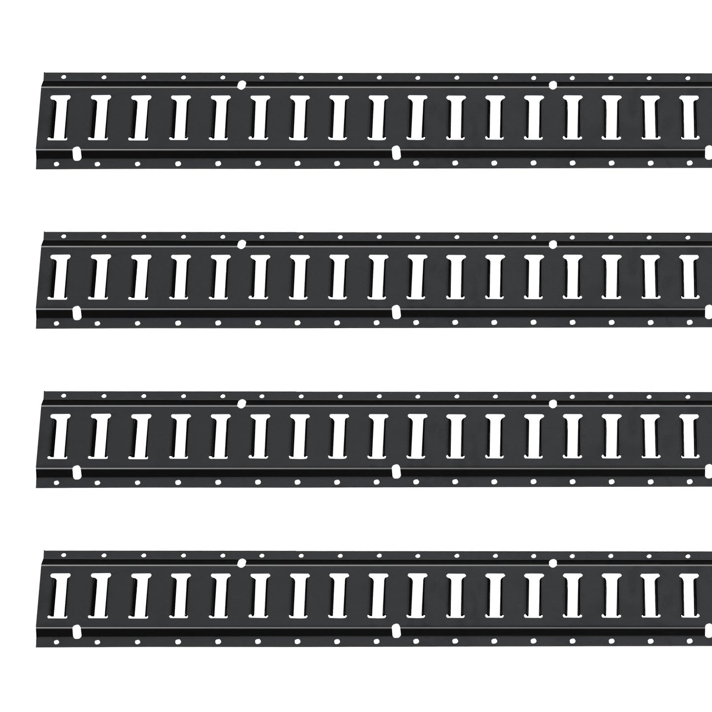 E-Schienen-Zurrschienen-Set, 18-teilig, 152,4 cm E-Schienen-Set, bestehend aus 4 Stahlschienen, 2 Einzelschlitz-Befestigungsschienen, 6 O-Ringen, 4 Zurrösen mit D-Ring und 2 Ratschengurten, Sicherungszubehör für Lasten, Motorräder und Fahrräder