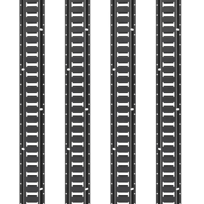 E-Track-Zurrschienen-Set, 30-teilig, 152,4 cm E-Tracks-Set, bestehend aus 4 Stahlschienen, 2 Einzelschlitzschienen, 8 O-Ringen, 8 Zurrösen mit D-Ring und 8 Endkappen, Sicherungszubehör für Ladung, Motorräder und Fahrräder