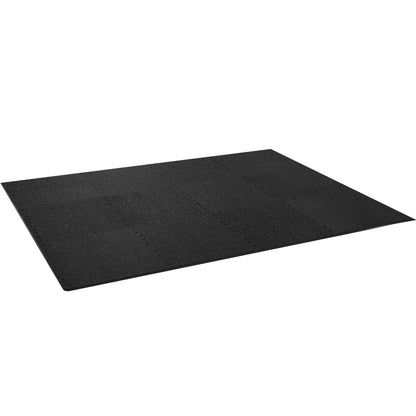 12 PCS 1/2 inch Thick Gym Floor Mats, 24" x 24" EVA Foam & Rubber Top Interlocking Workout Floor Mats with 48 sq.ft Coverage, Waterproof Exercise Puzzle Flooring for Gym, Home, Garage, Basemen