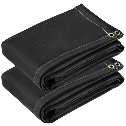 Fire Blankets, 2 Pack Welding Blankets, 2.4 x 3 m Fire Suppression Blanket, 550°C Flame Retardant Blanket, Black Fire Emergency Blankets, Fiberglass Fire Retardant Blanket with 12 Brass Grommets