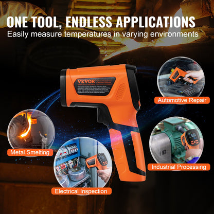 Infrared Thermometer, -40~2732°F Dual Laser Temperature Gun Non-Contact, Handheld IR Heat Temperature Gun with Adjustable Emissivity for Metal Smelting/Cooking/Pizza Oven/Engine(Not for Human)
