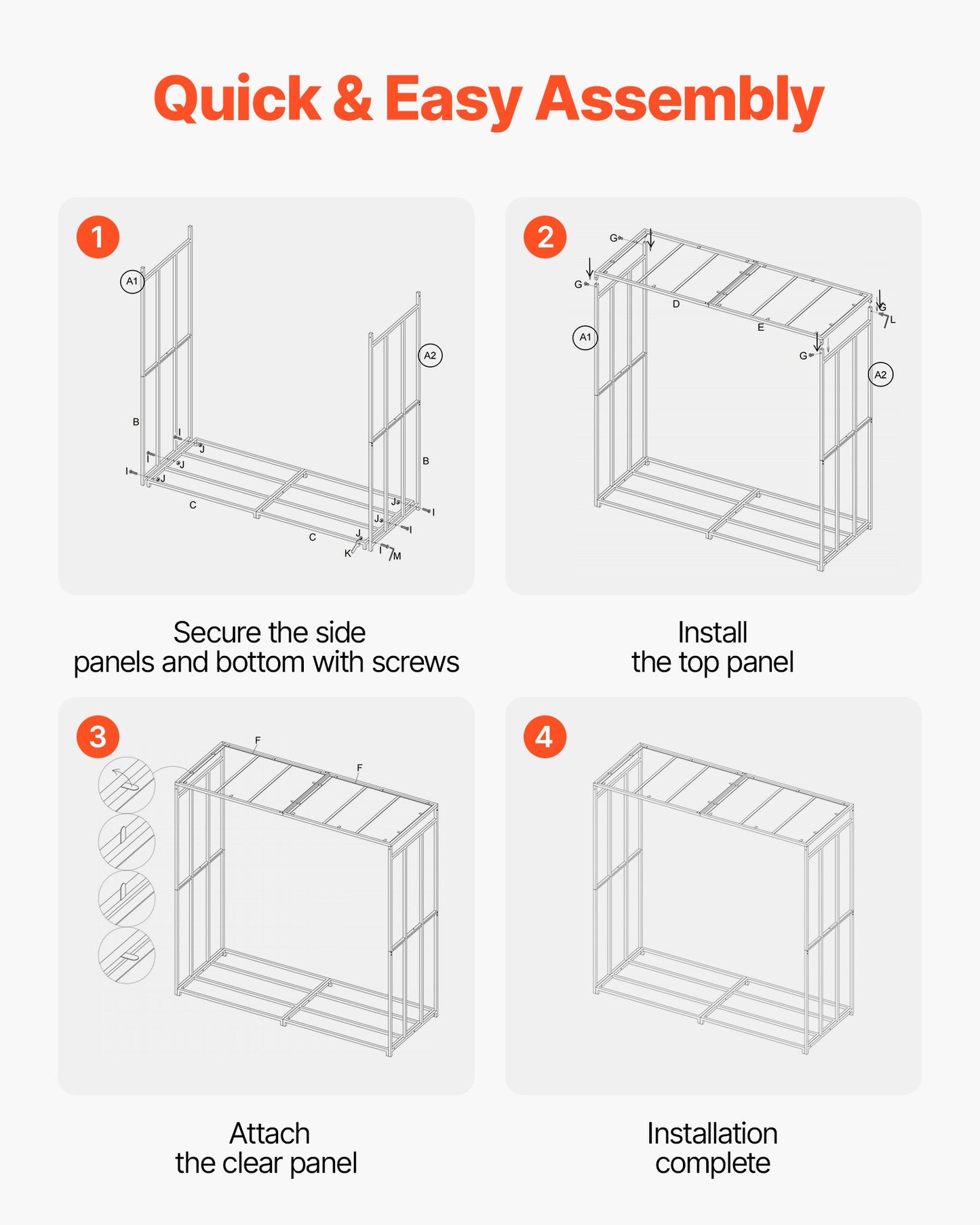 Brennholzregal mit schrägem Dach, 143 cm, geeignet für 1/4 Raummeter Brennholz, max. Tragkraft 299 kg, pulverbeschichtetes Metall-Brennholzregal für Kamin, Terrasse, Garten