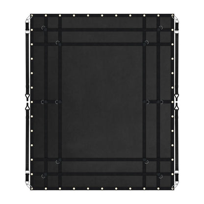 Ladungsnetz, 244 cm x 206 cm, robustes LKW-Ladungsnetz für Ladeflächen, 4 verstellbare Gurte mit Karabinern und gummierten Haken, langlebig, geeignet für Pickups, Jeeps, LKWs, SUVs, Boote (Schwarz)