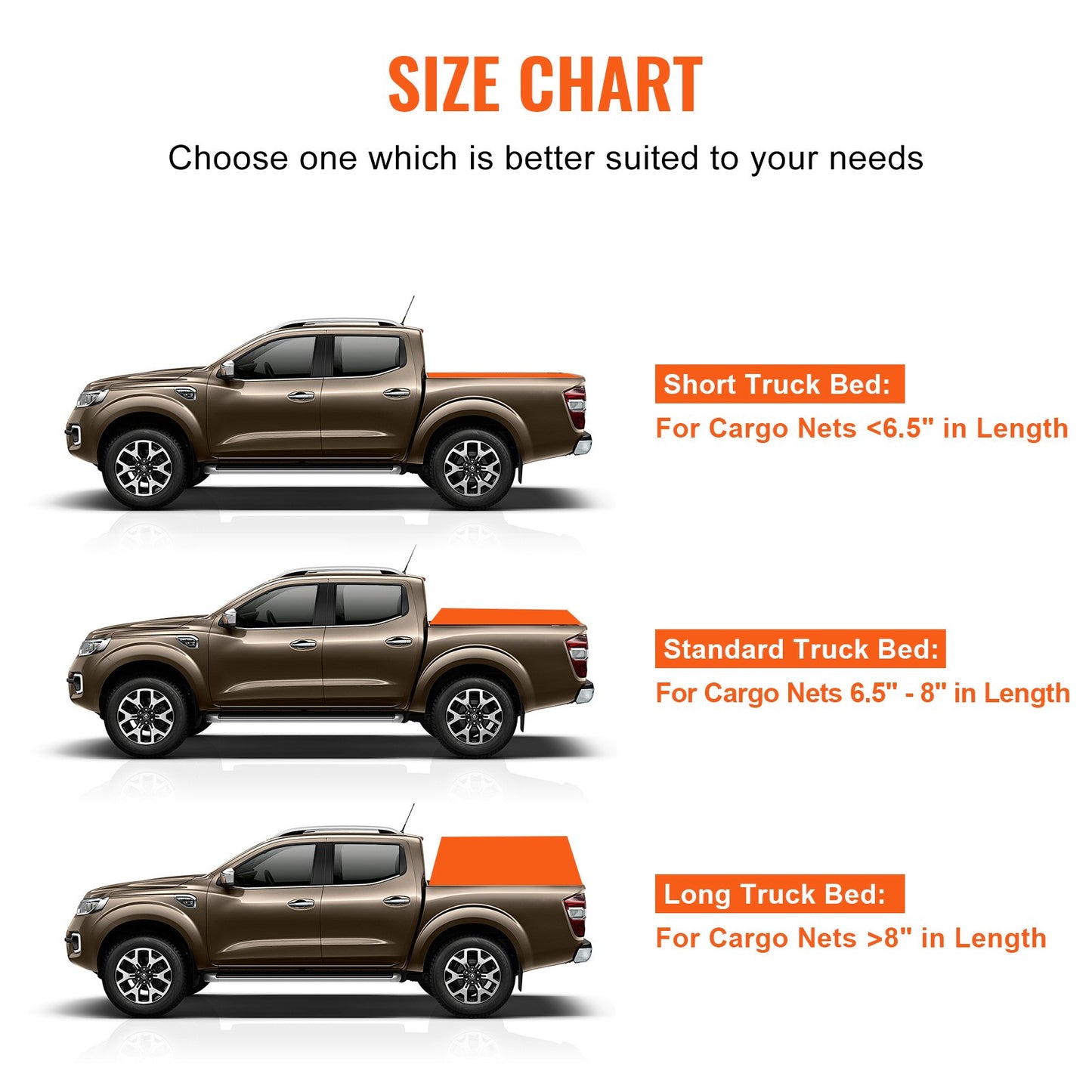 Ladungsnetz, 120 Zoll x 105 Zoll, robustes LKW-Ladungsnetz für Ladeflächen, 4 verstellbare Gurte mit Karabinern und gummierten Haken, langlebig, geeignet für Pickups, Jeeps, LKWs, SUVs, Boote (Schwarz)