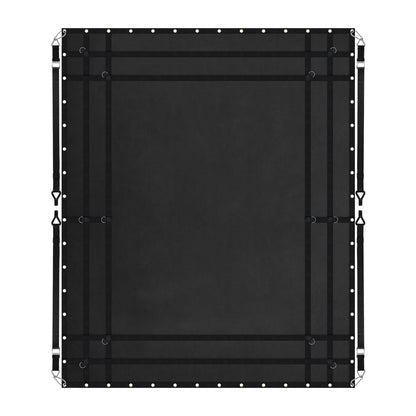 Ladungsnetz, 120 Zoll x 105 Zoll, robustes LKW-Ladungsnetz für Ladeflächen, 4 verstellbare Gurte mit Karabinern und gummierten Haken, langlebig, geeignet für Pickups, Jeeps, LKWs, SUVs, Boote (Schwarz)