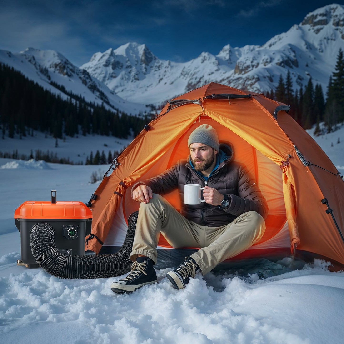 Diesel Heater, 8KW, DC 12V/24V, All in One Portable Diesel Air Heater with Remote Control and LCD Screen, Fast Heating Low Noise, 4 L Fuel Tank for Trucks, Vans, RVs, Campers, and Garages