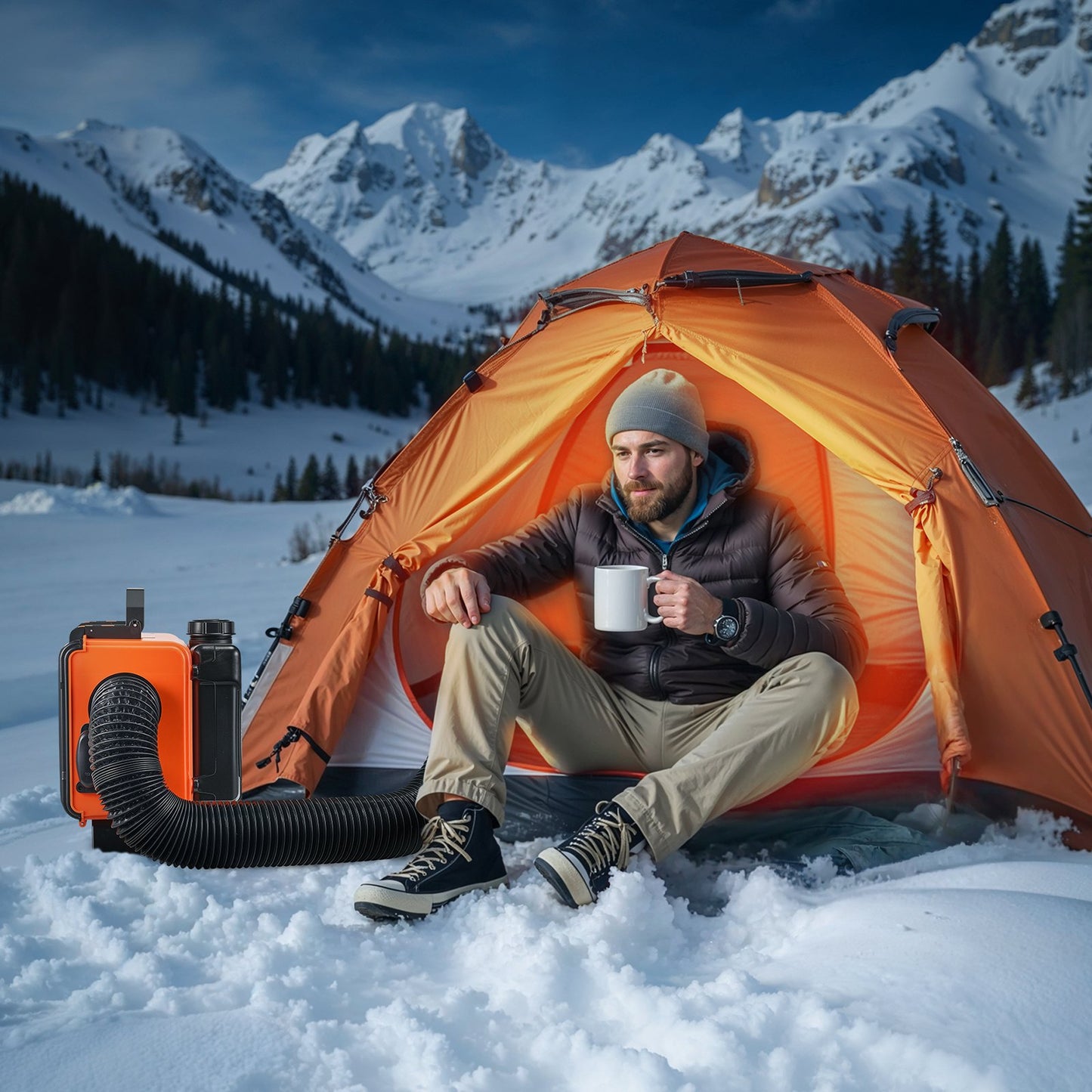 Diesel Heater, 8KW, DC 12V/24V, All in One Portable Diesel Air Heater with Remote Control and LCD Screen, Fast Heating Low Noise, 4.5 L Fuel Tank for Trucks, Vans, RVs, Campers, and Garages