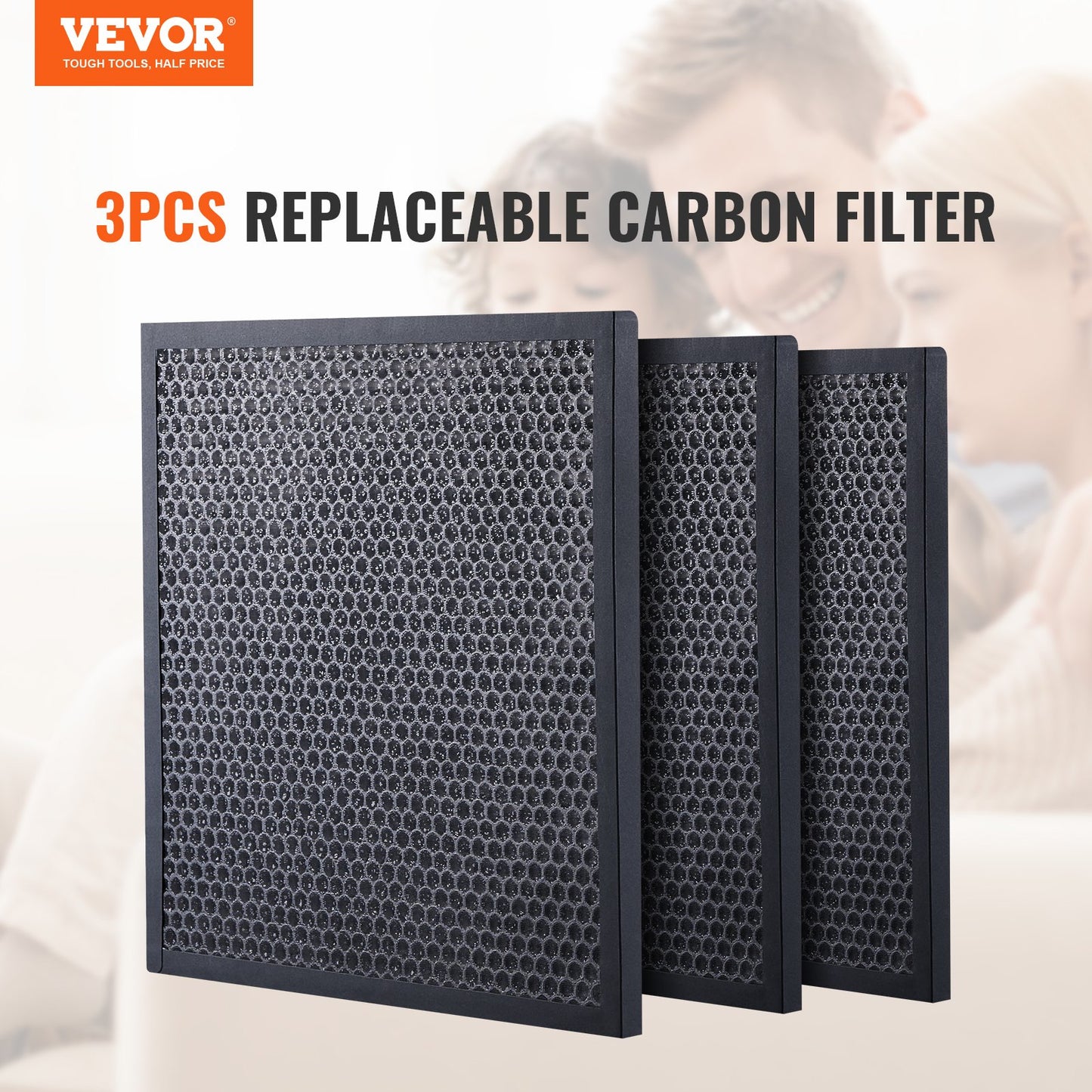 Aktivkohlefilter, 3er-Pack, 40 x 40 cm (15,7'' x 15,7''), hocheffiziente Filter der Stufe 2, kompatibel mit BlueDri &amp; Scrubber, Luftreinigern und Geräten zur Wasserschadenbeseitigung