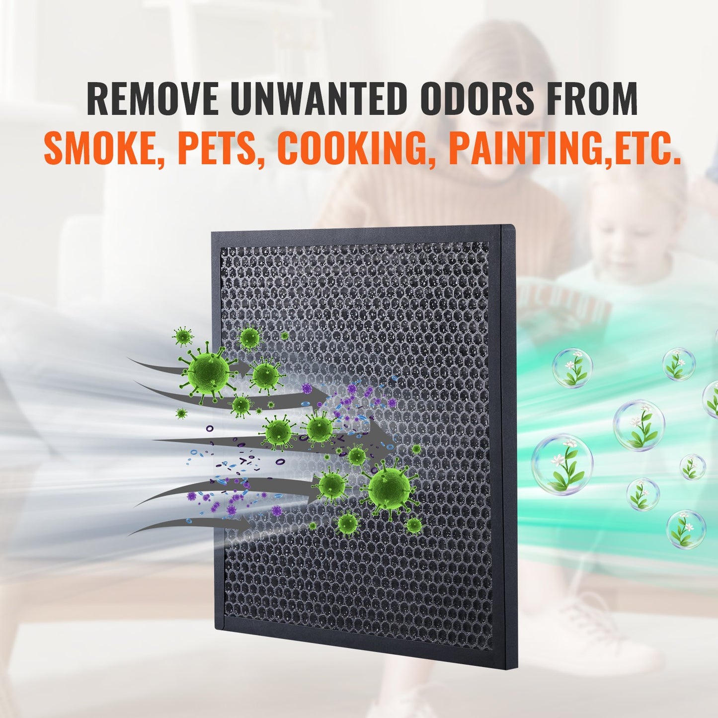 Aktivkohlefilter, 3er-Pack, 40 x 40 cm (15,7'' x 15,7''), hocheffiziente Filter der Stufe 2, kompatibel mit BlueDri &amp; Scrubber, Luftreinigern und Geräten zur Wasserschadenbeseitigung