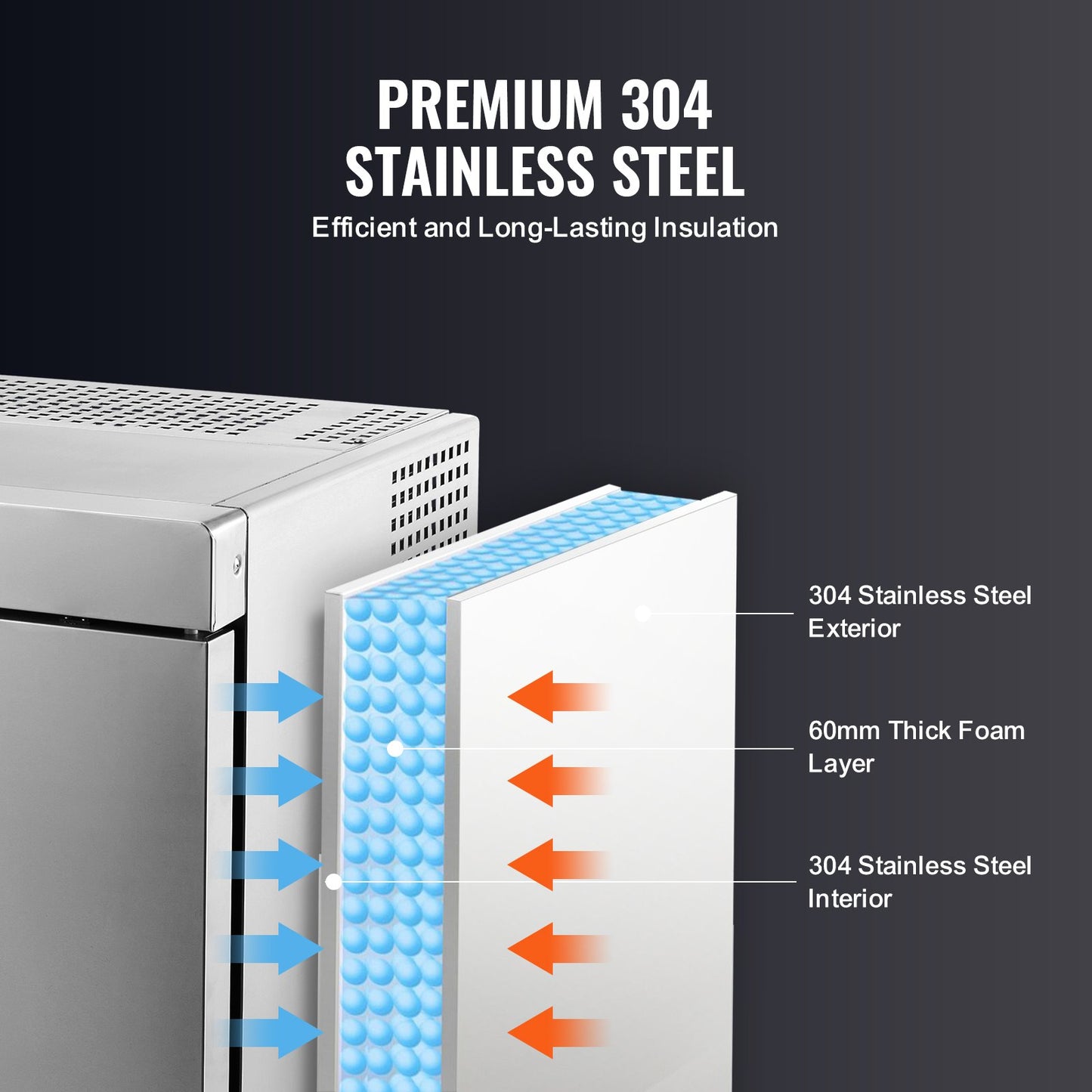 Gewerblicher Schockfroster, 32 l / 1,1 Kubikfuß Schockfroster mit 4 1/3 Einschüben, Schockfroster-Gefrierschrank mit Kühl- und Gefrierfunktion, Edelstahl-Schockfroster für Lebensmittel in Restaurants, Meeresfrüchte