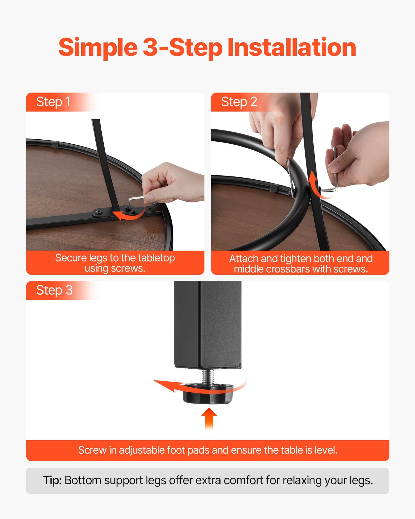 Runder Stehtisch für den Außenbereich, 60 cm Stehtischhöhe, Terrassentische mit pflegeleichter Tischplatte und robustem Metallgestell, Stehtische für kleine Räume, Küche