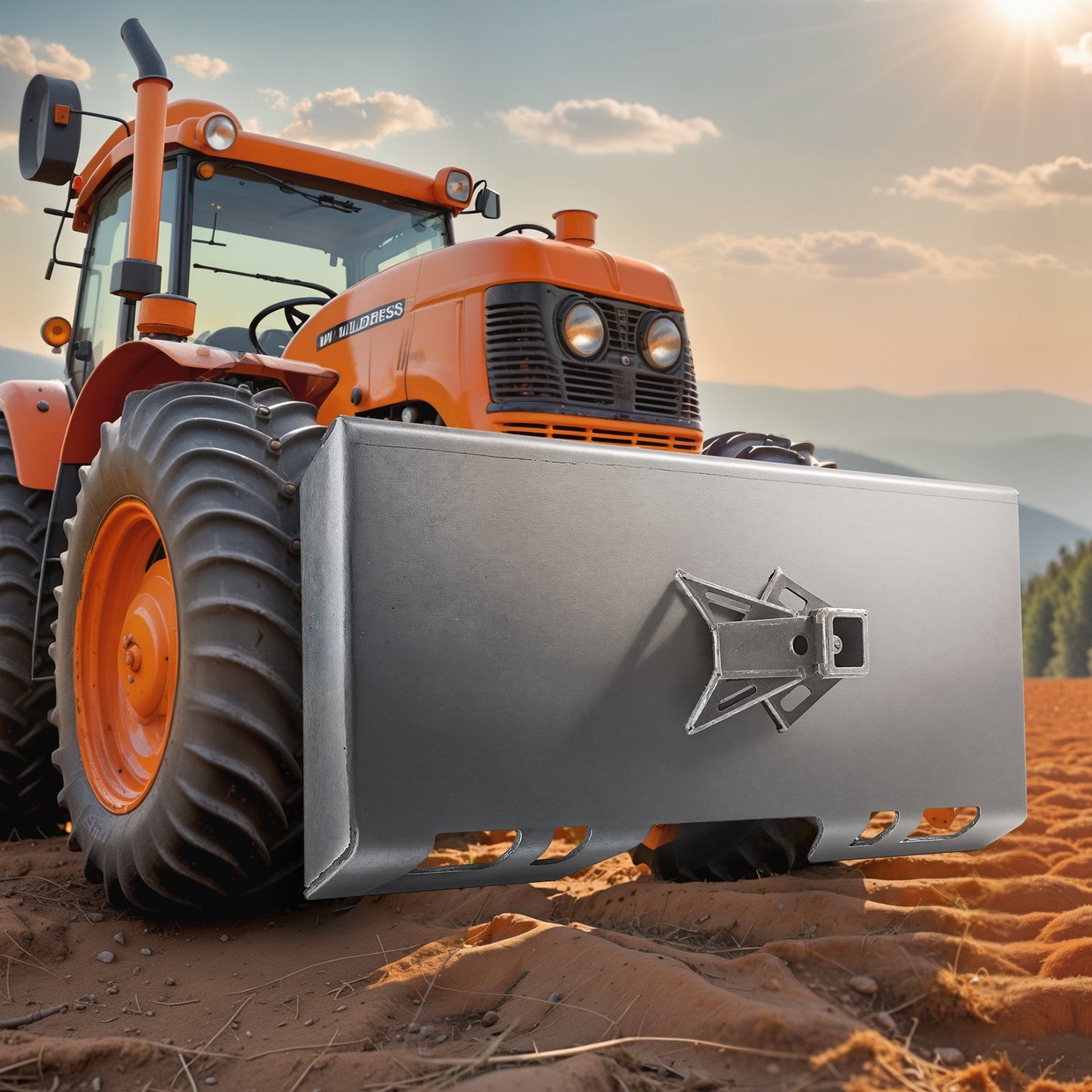 1/4"-Anbauplatte für Kompaktlader, Schnellwechselplatte für Lader, mit 2,28"-Anhängerkupplung, kompatibel mit Kompaktladern und Traktoren von Deere, Kubota, Bobcat und Mahindra