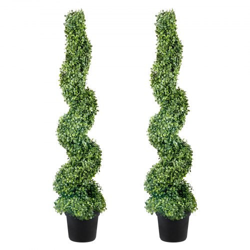 Künstliche Buchsbaum-Topiaries, 121,9 cm hoch (2 Stück), künstliche Topiary-Pflanze für den Außenbereich, ganzjährig grüne Kunstpflanze mit austauschbaren Blättern für die Dekoration von Innen- und Außenbereichen/Gärten