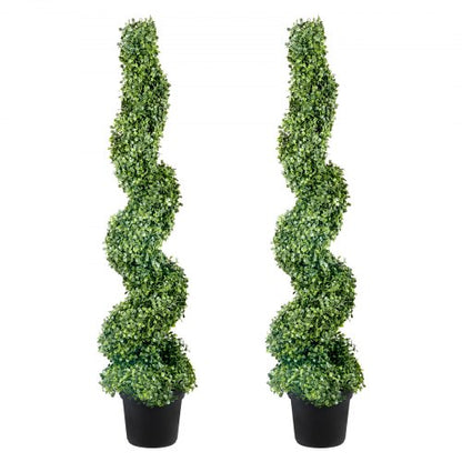 Künstliche Buchsbaum-Topiaries, 121,9 cm hoch (2 Stück), künstliche Topiary-Pflanze für den Außenbereich, ganzjährig grüne Kunstpflanze mit austauschbaren Blättern für die Dekoration von Innen- und Außenbereichen/Gärten