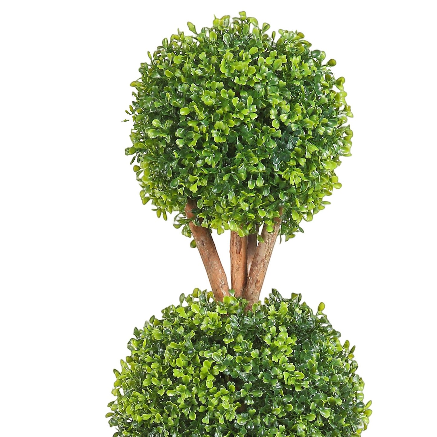 Artificial Topiaries Boxwood Trees, 48 inch Tall (2 Pieces), 3 Ball-Shape Faux Topiaries Plant with Planters, Green Feaux Plant w/ Replaceable Leaves & Port for Decorative Indoor/Outdoor/Garden