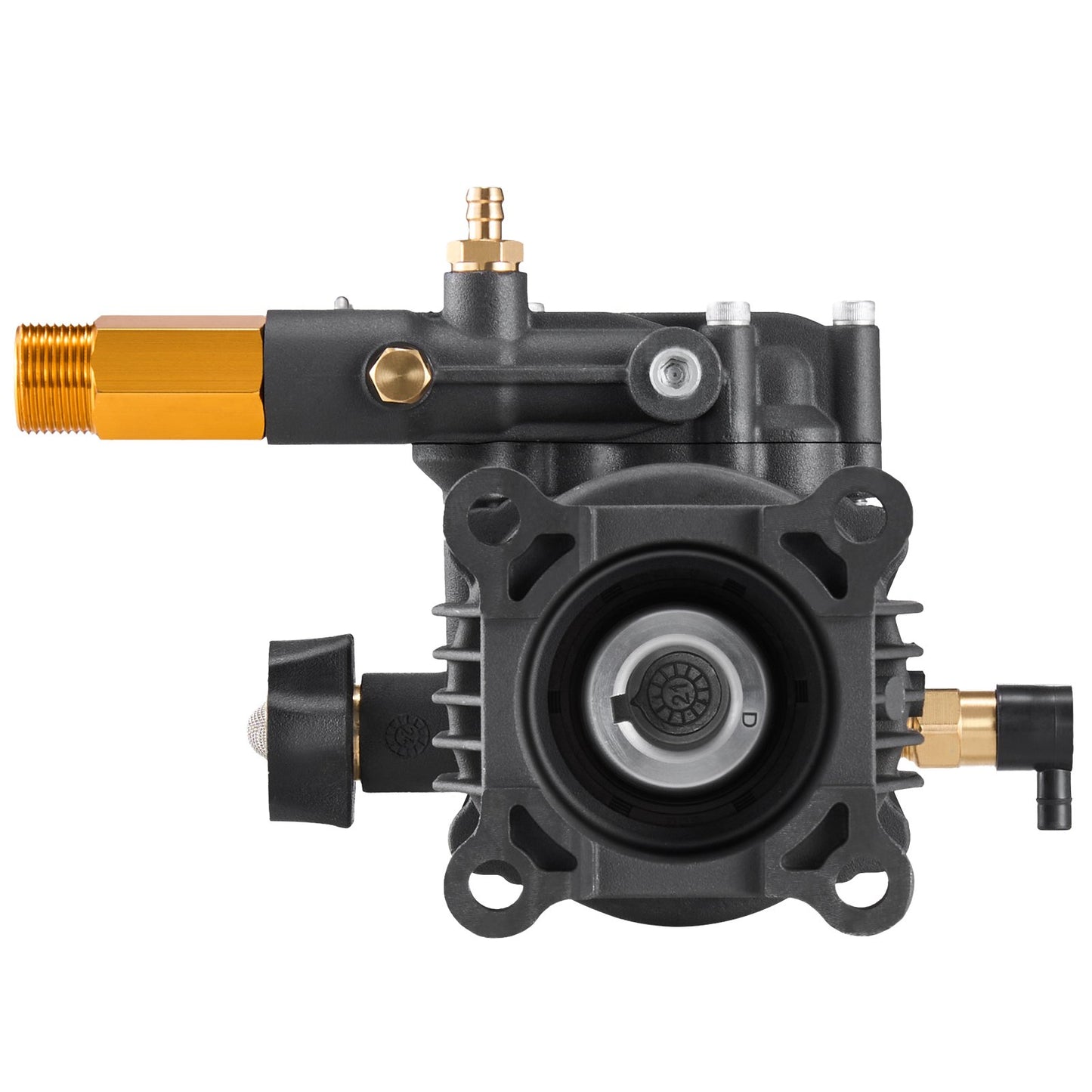 Hochdruckreinigerpumpe, 19 mm (3/4") Welle, horizontal, 241 bar (3500 PSI), 9,5 l/min (2,5 GPM), Ersatz-Hochdruckreinigerpumpen-Set mit 5 Düsen, Befestigungsmaterial und Ansaugschlauch, kompatibel mit Simpson, Honda, Troy-Bilt, Generac