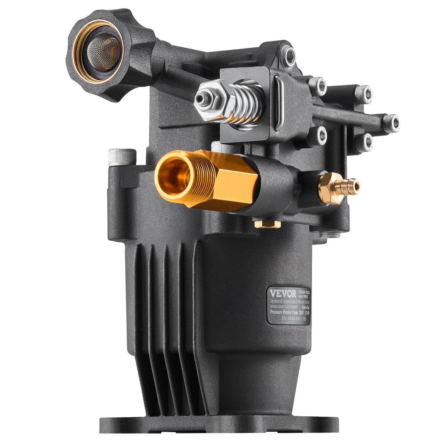 Hochdruckreinigerpumpe, 19 mm (3/4") Welle, horizontal, 241 bar (3500 PSI), 9,5 l/min (2,5 GPM), Ersatz-Hochdruckreinigerpumpen-Set mit 5 Düsen, Befestigungsmaterial und Ansaugschlauch, kompatibel mit Simpson, Honda, Troy-Bilt, Generac