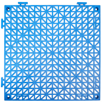 Modular Interlocking Cushion, 50 Pack 30 x 30 cm Splicing Drainage Mats, Soft PVC Interlocking Drainage Floor Tiles, Non-Slip Drainage Holes for Restroom, Bathroom, Kitchen, Pool, Wet Area, Blue