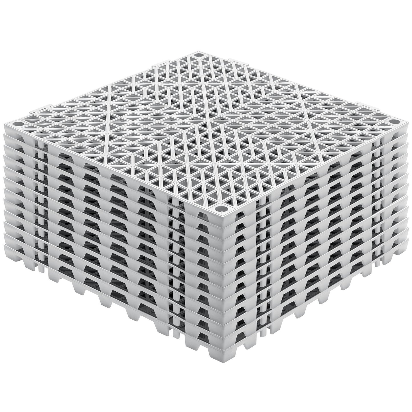 Interlocking Drainage Floor Mat 30.5 x 30.5 cm PVC Non-Slip Floor Tiles 12 Pack