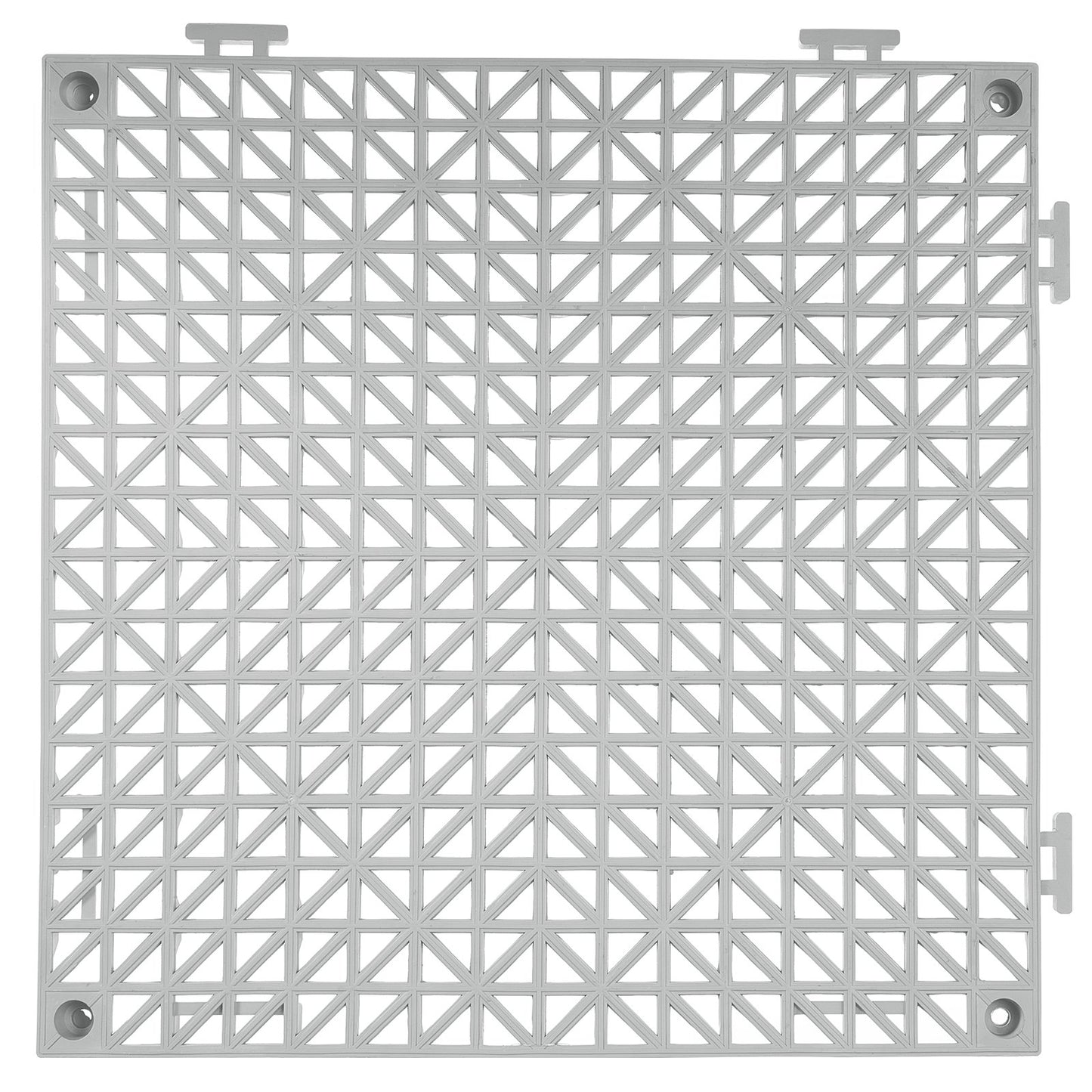 Modulare Klick-Drainagematten, 50er-Pack (30 x 30 cm), weiche PVC-Klick-Drainagefliesen, rutschfeste Abflusslöcher für WC, Badezimmer, Küche, Pool, Nassbereiche, Grau