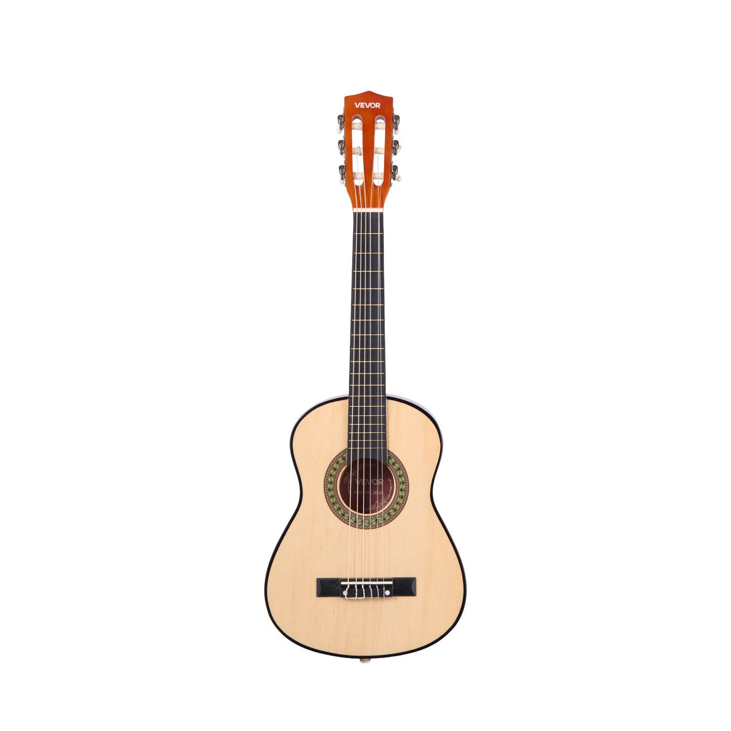 Klassische Gitarre, 780 mm, Holz, Starterset für Anfänger, mit Nylonsaiten, Gigbag, Gurt, Stimmgerät, Ersatzsaiten, Plektren, Kapodaster, Lindenholz, für Kinder, Mädchen, Jungen und Schüler, Natur